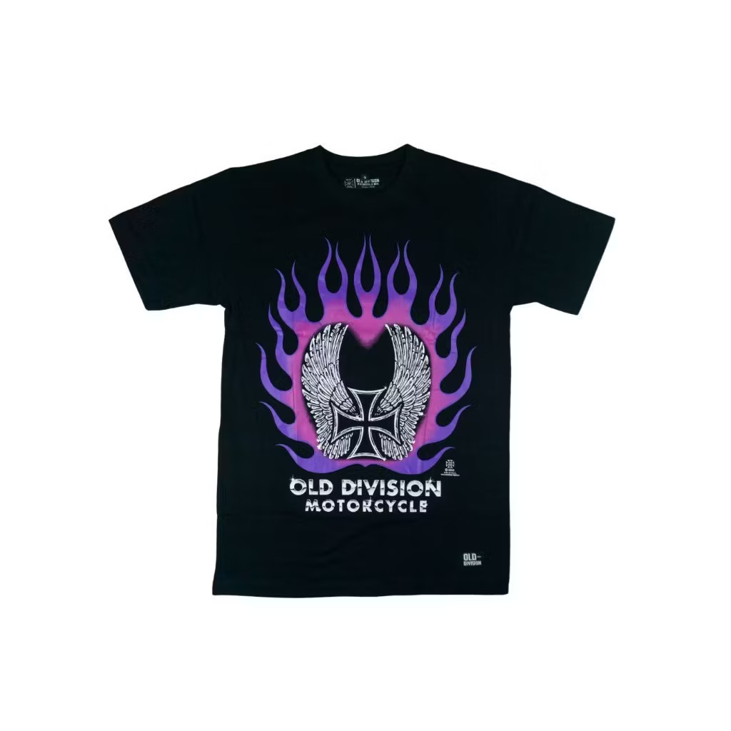 T-Shirt Flame Logo Black Old Division TS Flame Logo BK