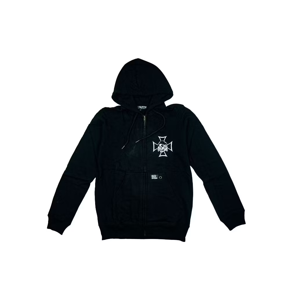 Zipper Hoodie Bad Skull Black Old Division ZP Bad Skull BK