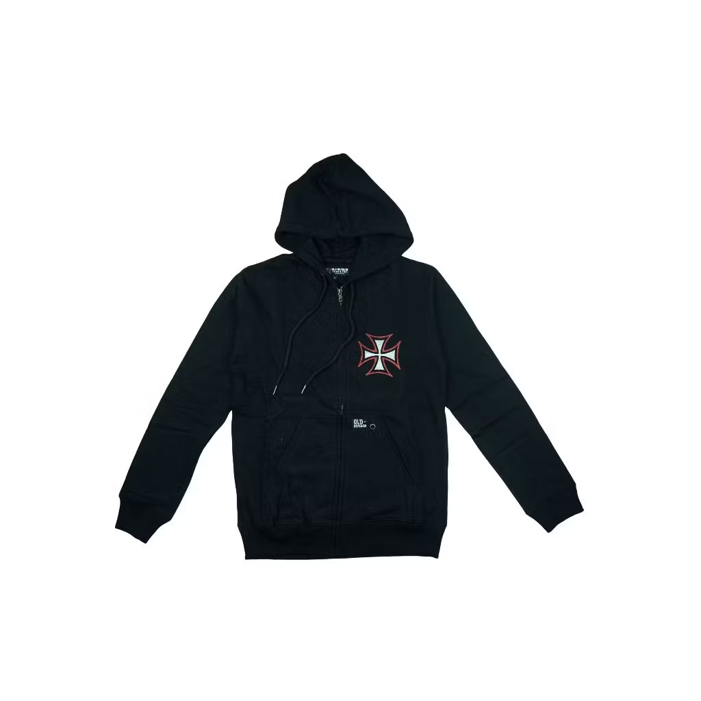 Zipper Hoodie Indp Elang Black Old Division Katun Retro